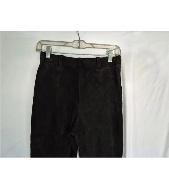 Vintage Y2K 90s Bebe Black 100% Leather Suede Pants US 6